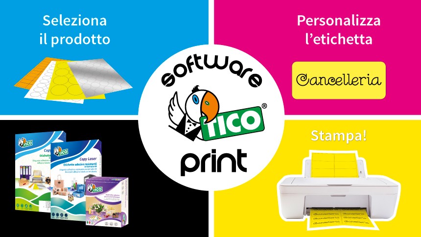 Programma per stampare etichette adesive -Tico print
