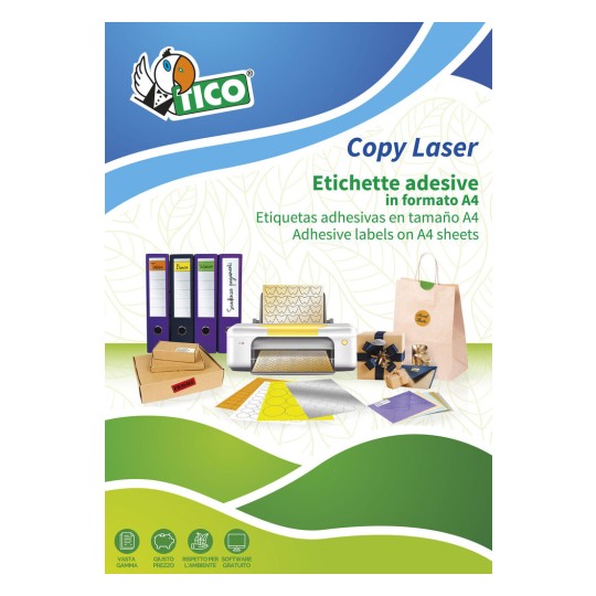 Etichette adesive in carta argento 45x21mm, 48 etichette per foglio SL4-4521
