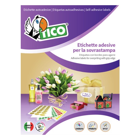 Etichette adesive bianche 22x16mm, 40 etichette per foglio P-O2216