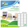 Etichette adesive bianche 64x34mm, 24 etichette per foglio LP4W-6434 Contenuto: 2.400 Etichette / 100 Pagina