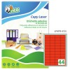 Etichette adesive fluorescenti rosse 47,5x25,5mm, 44 etichette per foglio LP4FR-4725 Contenuto: 3.080 Etichette / 70 Pagina