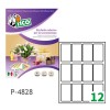 Etichette adesive bianche 48x28mm, 12 etichette per foglio P-4828 Contenuto: 3.000 Etichette / 250 Pagina