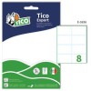 Etichette adesive bianche 58x36mm, 8 etichette per foglio E-5836 Contenuto: 80 Etichette / 10 Pagina