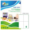 Etichette adesive bianche 105x148mm, 4 etichette per foglio LP4W-105148 Contenuto: 400 Etichette / 100 Pagina