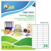 Etichette adesive bianche 70x25mm, 36 etichette per foglio LP4W-7025 Contenuto: 3.600 Etichette / 100 Pagina