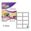 Etichette adesive bianche 58x36mm, 8 etichette per foglio P-5836 Contenuto: 2.000 Etichette / 250 Pagina