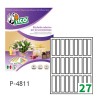 Etichette adesive bianche 48x11mm, 27 etichette per foglio P-4811 Contenuto: 6.750 Etichette / 250 Pagina