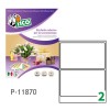 Etichette adesive bianche 118x70mm, 2 etichette per foglio P-11870 Contenuto: 500 Etichette / 250 Pagina