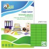 Etichette adesive fluorescenti verdi 70x36mm, 24 etichette per foglio LP4FV-7036 Contenuto: 1.680 Etichette / 70 Pagina