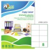 Etichette adesive bianche 105x74mm, 8 etichette per foglio LP4W-10574 Contenuto: 800 Etichette / 100 Pagina