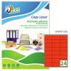 Etichette adesive fluorescenti rosse 70x36mm, 24 etichette per foglio LP4FR-7036 Contenuto: 1.680 Etichette / 70 Pagina