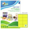 Etichette adesive colorate opache gialle 105x72mm, 8 etichette per foglio LP4CG-10572 Contenuto: 560 Etichette / 70 Pagina