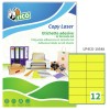 Etichette adesive colorate opache gialle 105x48mm, 12 etichette per foglio LP4CG-10548 Contenuto: 840 Etichette / 70 Pagina
