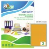 Etichette adesive fluorescenti arancio 200x142mm, 2 etichette per foglio LP4FA-200142 Contenuto: 140 Etichette / 70 Pagina
