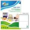Etichette adesive bianche 200x142mm, 2 etichette per foglio LP4W-200142 Contenuto: 200 Etichette / 100 Pagina