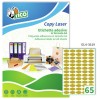 Etichette adesive in carta oro 36x19mm, 65 etichette per foglio GL4-3619 Contenuto: 6.500 Etichette / 100 Pagina