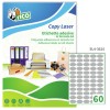 Etichette adesive in carta argento 36x20mm, 60 etichette per foglio SL4-3620 Contenuto: 6.000 Etichette / 100 Pagina