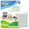 Etichette adesive in carta argento 44x16mm, 60 etichette per foglio SL4-4416 Contenuto: 6.000 Etichette / 100 Pagina